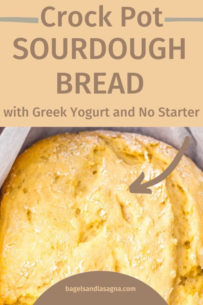 A golden-crusted sourdough bread made in a crock pot, featuring Greek yogurt and requiring no starter—simple yet delicious.