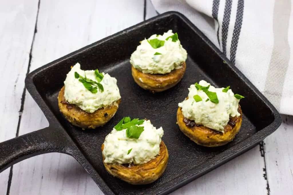 Green goddess stuffed mushrooms.