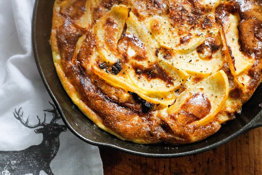 A Breakfast Rutabaga Rösti on a pan.