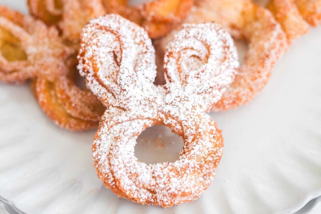 A plate of Easter bunny-shaped churros.