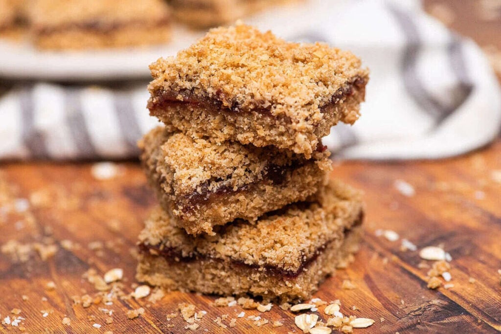 A stack of Canadian date bars.